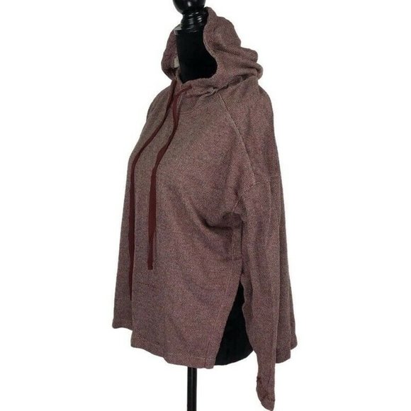 Max Studio NEW Burgundy Double Knit Tunic Hoodie Pullover Sweater Ret. $88 - Picture 5 of 7